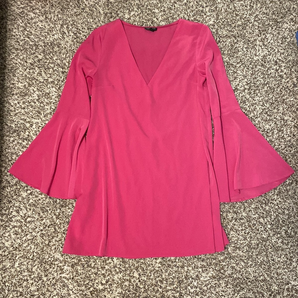 Topshop pink dress with bells sleeves size 8
